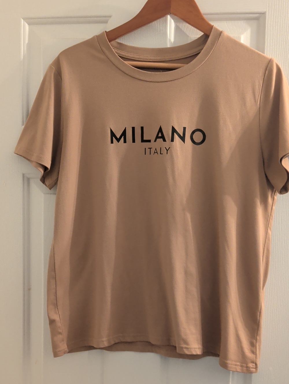 SHEIN Milano Italy Letter Print Tee Brown Large Like New